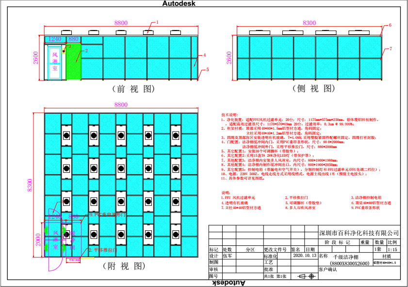 帶風(fēng)淋室千級潔凈棚（TCL）